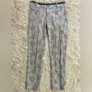 Anthropologie CARTONNIER Charlie Skinny Trouser Pant Mid Rise Ankle flower SZ 2